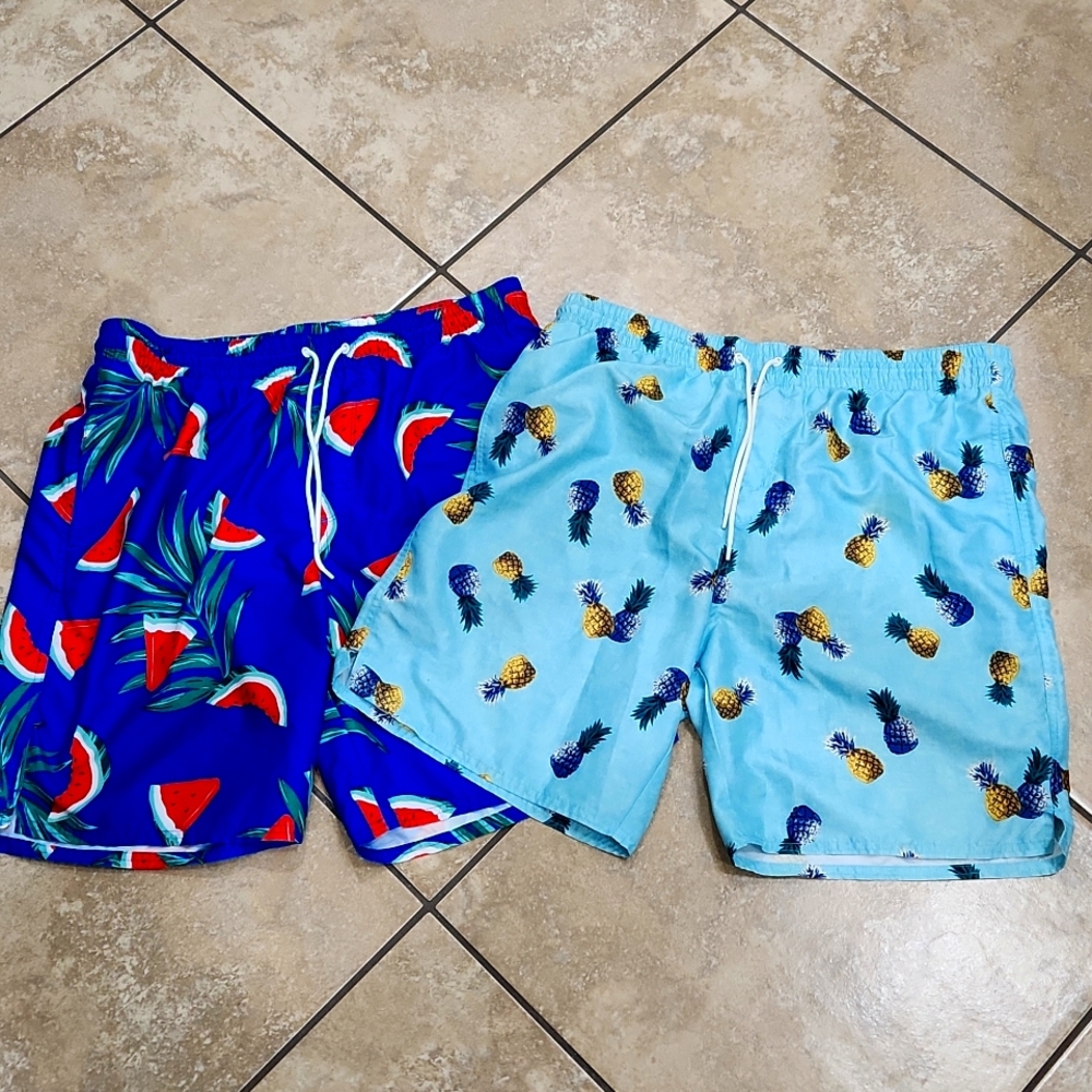 Bundle of 2 Old Navy Men's Printed Swim Trunks
